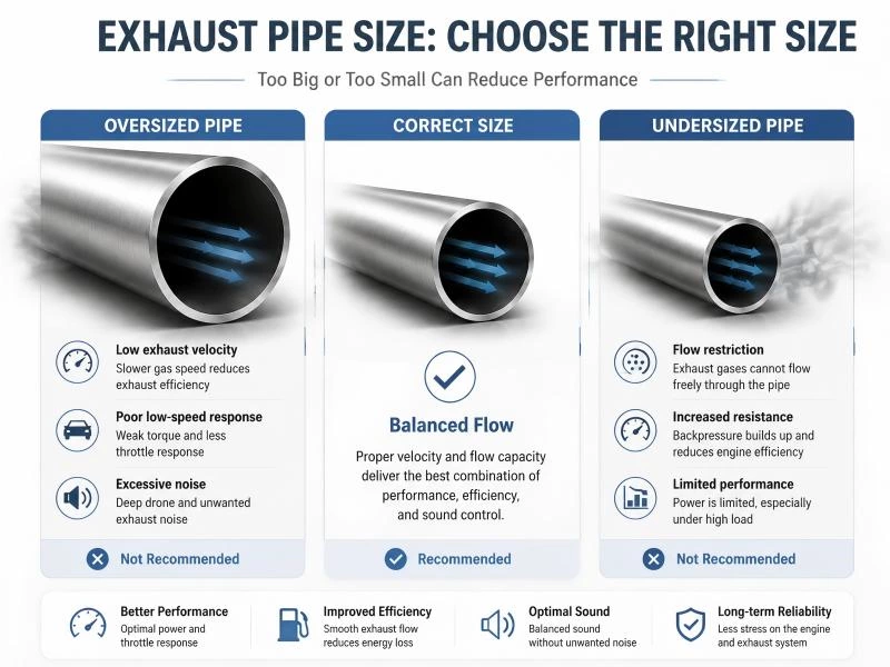 Exhaust Pipe Diameter Guide: How Size Affects Performance and Sound