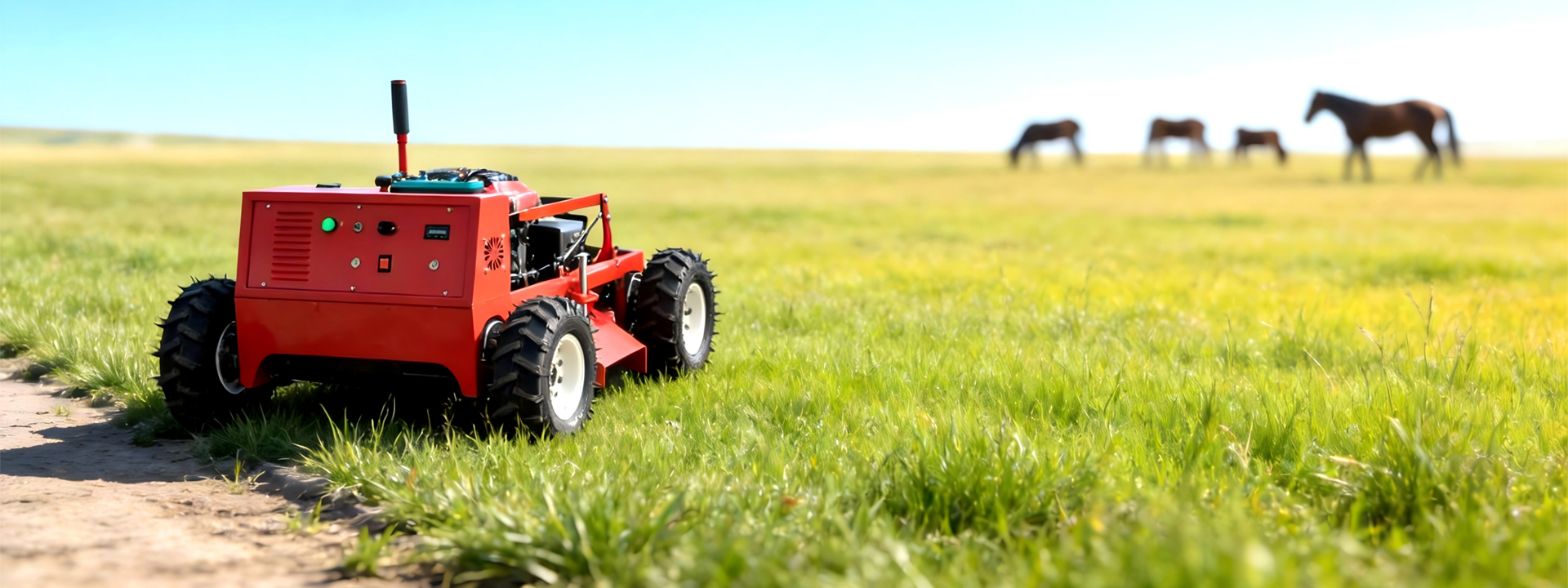 Skid Steer Four-wheel Drive Remote-controlled Lawnmower